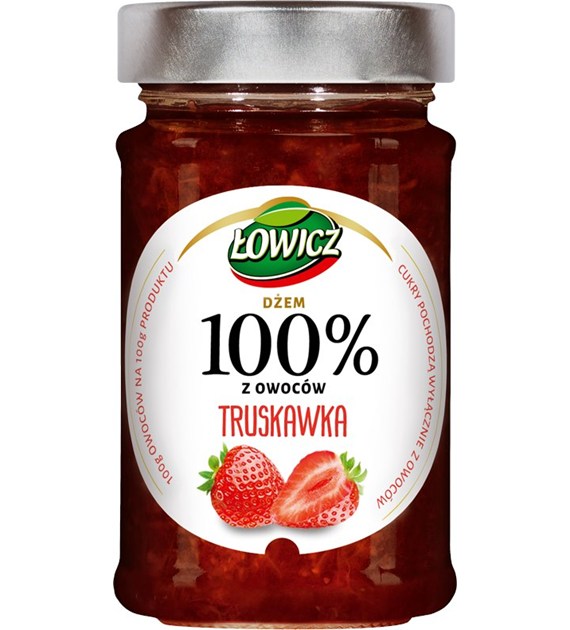 AGROS ŁOWICZ DŻEM 100% TRUSKAWKA 210g/8