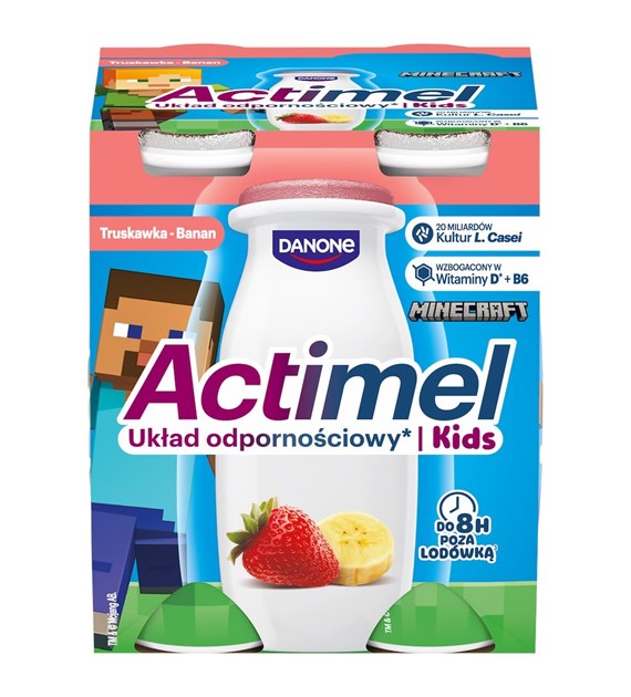 DANONE ACTIMEL 4x100g KIDS TRUSKAWKA/BANAN (6)