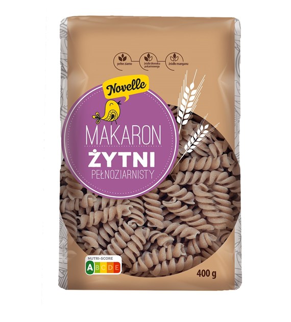 MP. MAKARON ŻYTNI PEŁNE ZIARNO 400g/12 świder