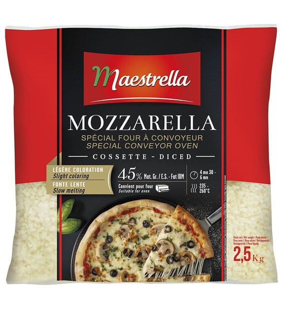 EURIAL MOZZARELLA MAESTRELLA KOSTKA 45% 2,5kg/4
