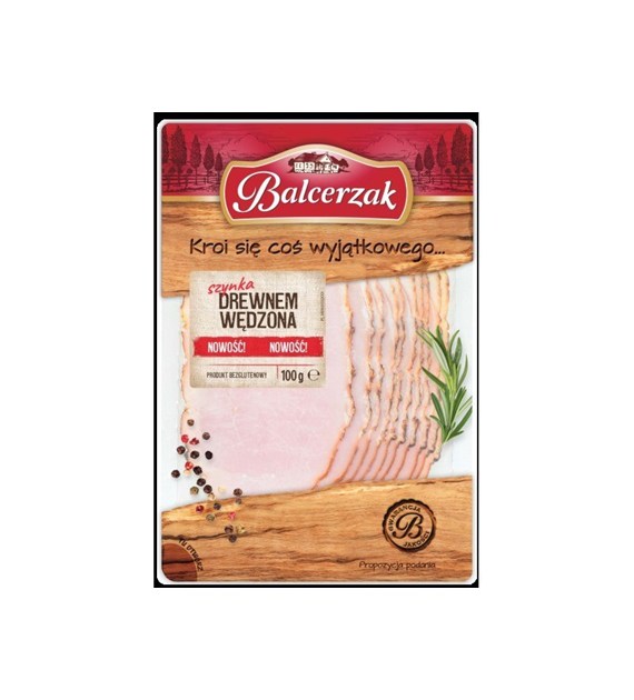 BALCERZAK SZYNKA DREWNEM WĘDZONA PLASTRY 100g/10