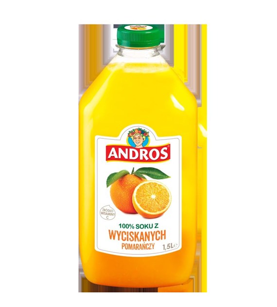 ANDROS SOK POMARAŃCZOWY 100% WYCISKANY 1,5L/6 (K)