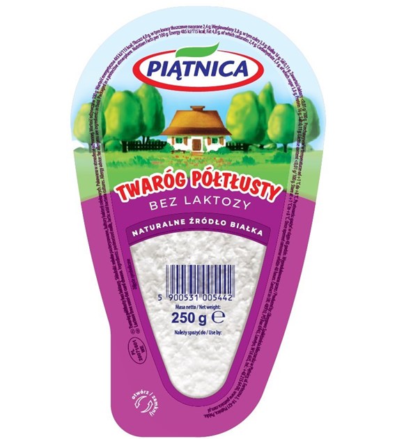 PIĄTNICA TWARÓG KLINEK PÓŁTŁUSTY 250g/6 BEZ LAKTOZ