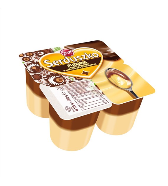 ZOTT SERDUSZKO PUDDING WANILIA Z CZEKOLAD 4x125g/6